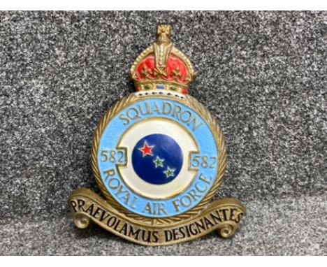 Vintage cast metal Squadron Royal Air Force (RAF) pathfinders regimental wall plaque, 27x22cm