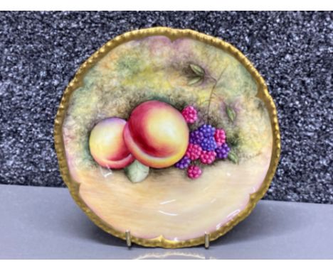 Royal Worcester hand painted fruit study plate - 15cm diameter&nbsp;hand painted and signed by the artist&nbsp;S Roberto.