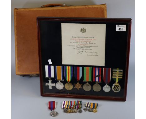 First and Second World War Military Cross medal group awarded to Lieutenant Colonel T.A.S Samuel, M.C, T.D of the Royal Army 