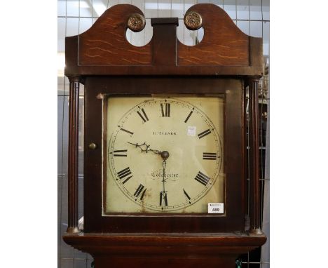 Early 19th Century oak 30m hour longcase clock, the painted Roman face marked 'H Turner Colchester'.(B.P. 21% + VAT) 