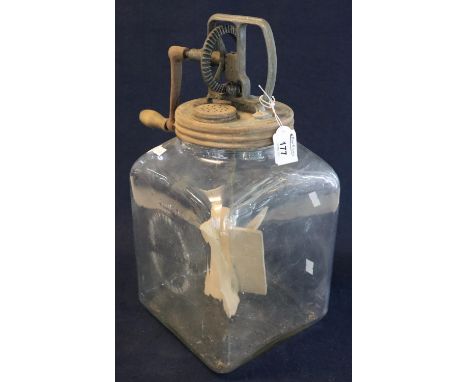 Vintage metal and glass butter churn.(B.P. 21% + VAT) 