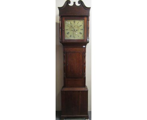 Early 19th Century Welsh North Wales oak 8 day cottage longcase clock, the face marked Owen, Owen Amlwch (Anglesey), 8 day mo