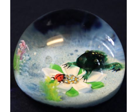 Caithness Scottish paperweight 'Frog and Ladybird'. Limited edition 45/150. (B.P. 21% + VAT) No obvious damage