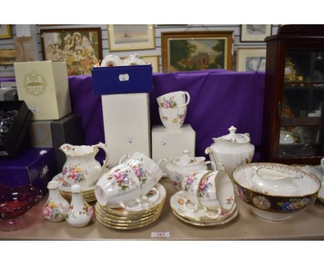 A selection of Royal Crown Derby 'Derby Posies' including salt and pepper pots, cups, saucers, jug, teapot, etc.Condition rep