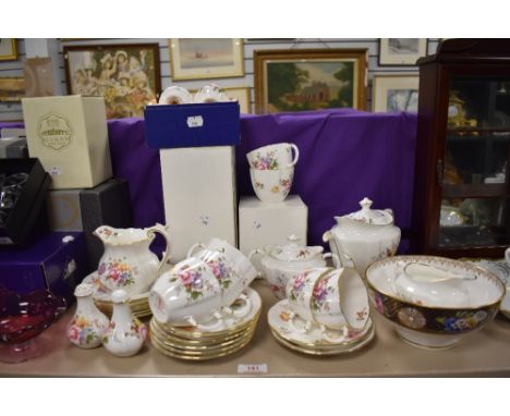 A selection of Royal Crown Derby 'Derby Posies' including salt and pepper pots, cups, saucers, jug, teapot, etc.Condition rep