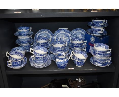 A collection of Spode 'Italian' including cups and saucers, side plates, jug etc.