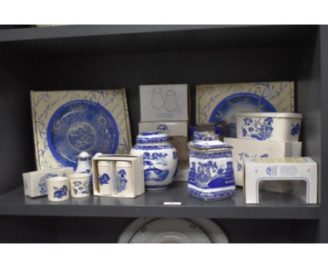 A selection of Ringtons collectables, including salt and pepper pots, plate, butter dish etc.