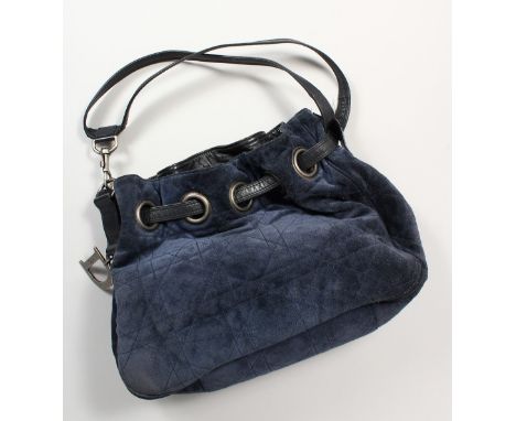 A CHRISTIAN DIOR SOFT BLUE VELVET HANDBAG. No. 03-BN-0037.