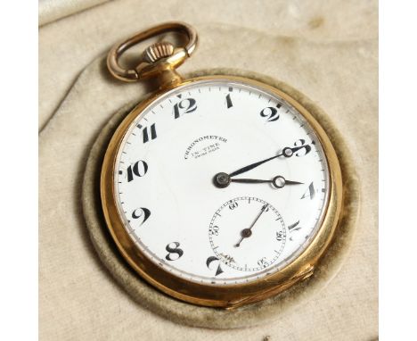 AN 18K MOVADO POCKET WATCH CHRONOMETER IN TIME, SWISS MADE.