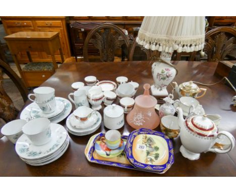 A part tea set, coffee set, sandwich set, table lamp and other china 