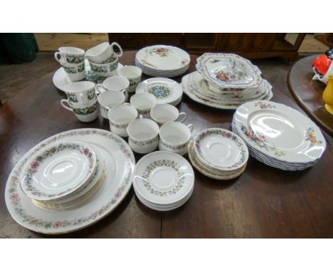 A part floral decorated dinner service, paragon tea ware and various other tea ware 