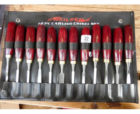 Twelve piece carving chisel set 