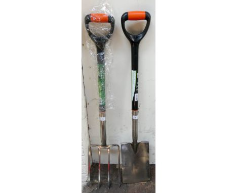 A new stainless steel large spade and fork 