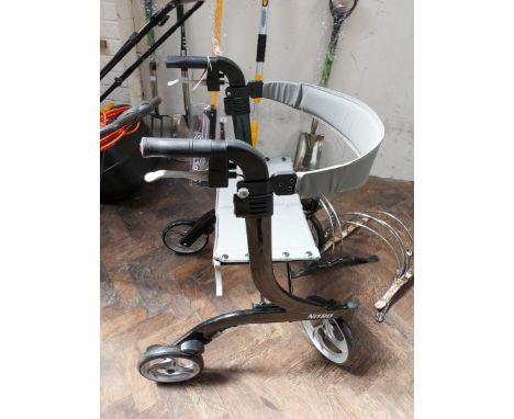 A Nitro black modern mobility scooter with brake and seat etc 
