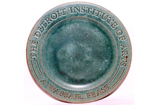 PEWABIC COMMEMORATIVE POTTERY PLATE, DIA 11