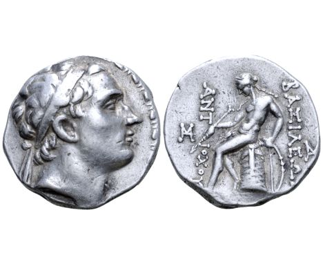 "Seleukid Empire, Antiochos III 'the Great' AR Tetradrachm. Uncertain mint, Sardes(?), circa 203 BC. Diademed head right / BA