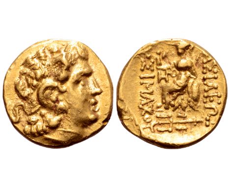"Kingdom of Pontos, Mithradates VI Eupator AV Stater. First Mithradatic War issue. Kallatis, circa 88-86 BC. In the name and 