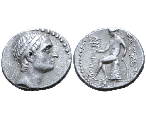 "Seleukid Empire, Antiochos III 'the Great' AR Tetradrachm. 'ΔI' mint, after 202 BC. Diademed head right / BAΣIΛEΩΣ ANTIOXOY,