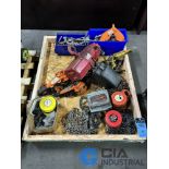 (LOT) MISCELLANEOUS HOIST AND ACCESSORIES INCLUDING; (1) 2 TON AND (3) 1 TON MANUAL CHAIN HOISTS, (