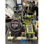 (LOT) (30 RYOBI ELECTRIC PRESSURE WASHER AND 12 GALLON CARFTSMAN SHOP VAC