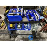 (LOT) MISCELLANEOUS TOOLS AND HARDWARE WITH CART