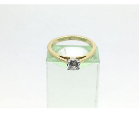 An 18ct gold diamond solitaire ring, approx.26ct, approx 2.7g and apologies size J.