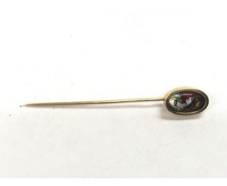 A yellow metal Limoges stick pin - NO RESERVE