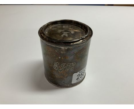 A hallmarked silver ta caddy, marks for Birmingham 1912, by Walker &amp; Hall.