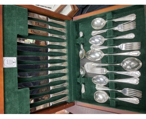 A Guy Degrenne silver plated cutlery set (incomplete), A silver plated Butler cutlery set (incomplete).