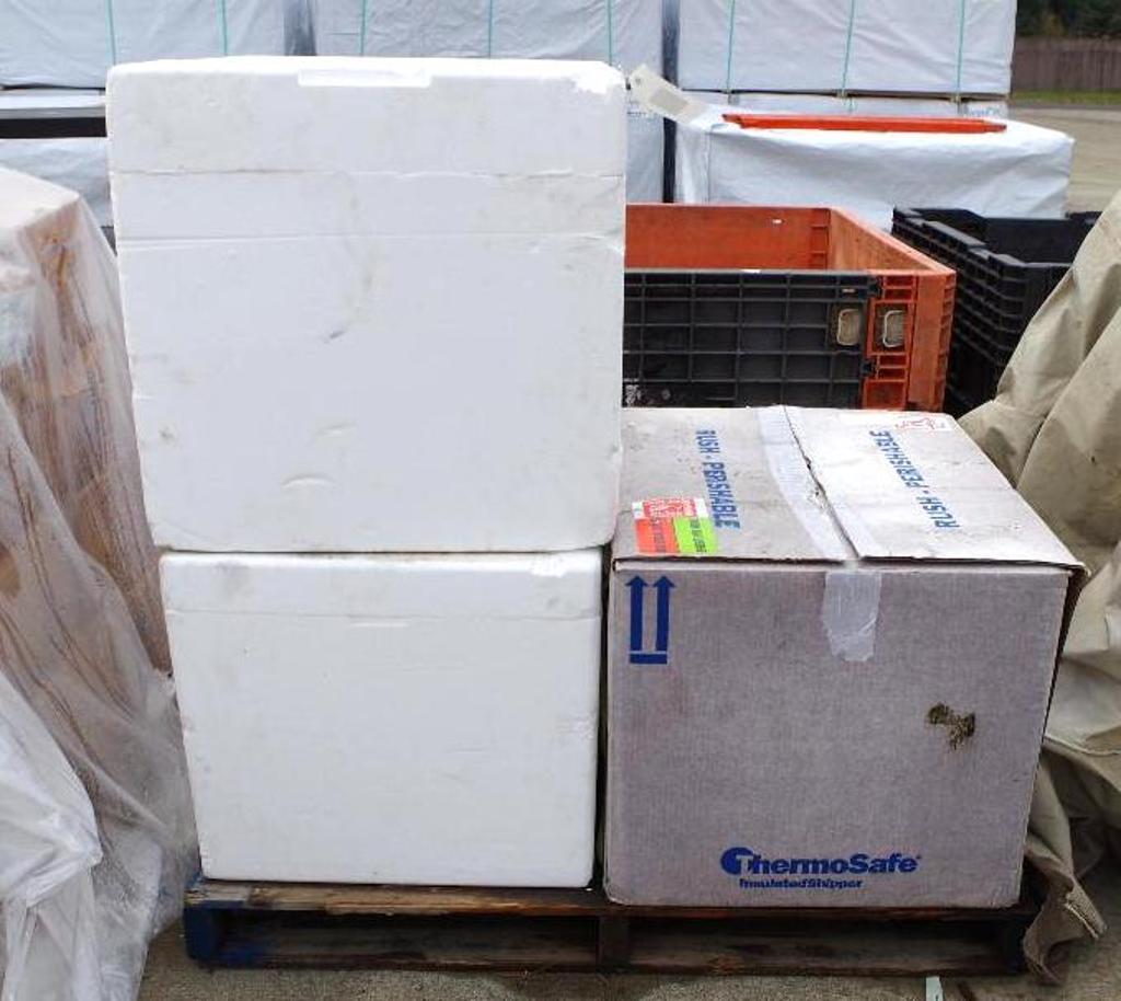 [3] Large Styrofoam Shipping Containers, Approx. 24" x 28" x 24"H