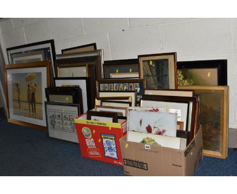 A QUANTITY OF ASSORTED PRINTS ETC, to include Jack Vettriano poster prints published by the Portland Gallery, approximate siz