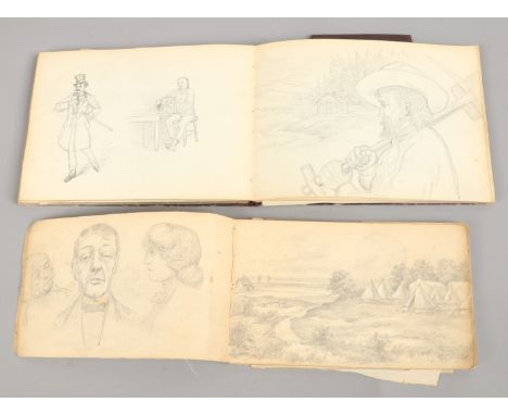 Military interest. A first World War sketch book containing pencil drawings by George Wilfred Williamson of the Army Vetinary