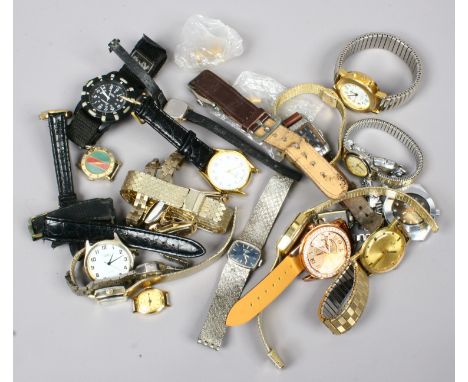 A group of vintage ladies and gents wristwatches including Timex, Rotary, Sekonda etc.