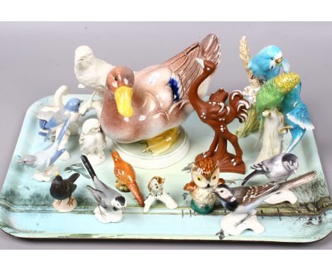 Sixteen Goebel models of birds.