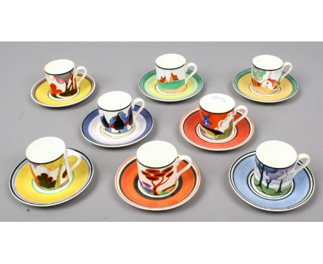 A Wedgwood Limited edition 8 place bone china coffee set from the 'Summer House' cafe chic collection for the Clarice Cliff C