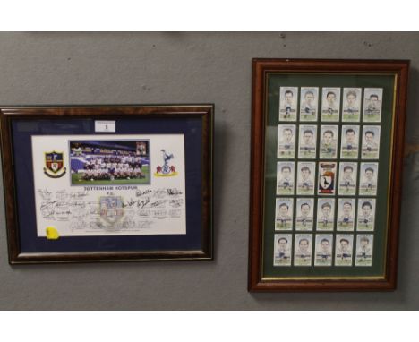 A FRAMED AND GLAZED PRINT OF TOTTENHAM HOTSPUR TEAM 1999-2000, TOGETHER WITH A SET OF FRAMED AND GLAZED REPRODUCTION TOTTENHA