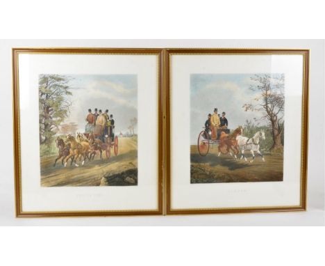 A signed John King (1924-2014) print, H. H. Newton Valence 1976', 38cm x 51cm, 'two H. Alken print 'Tandem' &amp; 'Four in Ha