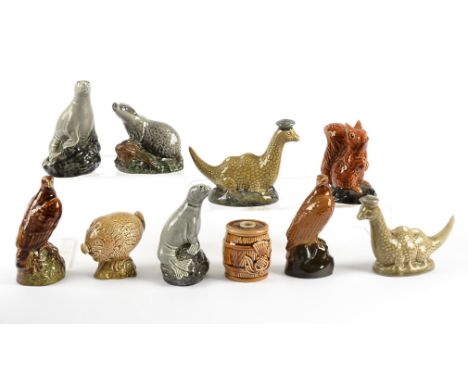 Ten Beswick whisky decanters,  modelled as animals, containing Beneagles Scotch whisky, all sealed, most with the original st