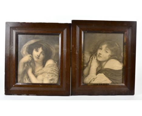 A group of various watercolours and prints,  to include two portraits of young ladies in the romantic taste, framed and glaze