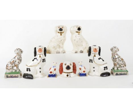 Six pairs of mantle cats and dogs, by Royal Doulton, Arthur Wood, William Lowe, Hookes and others (13) 