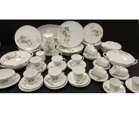 A Noritake dinner service for six including coffee pot, milk jug, sugar bowl, six dinner plates, six medium, six tea cups and