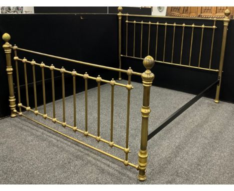A Victorian style brass Superking size bed frame, 221cm x 197cm x 139cm height of headboard.