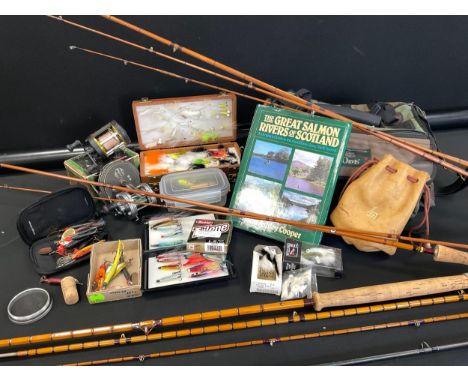 Fishing - assorted tackle inc reels, Abu Garcia Ambassadeur 5500CS and 6500GR bait casting reels,  Grice &amp; Young Gypsy D'