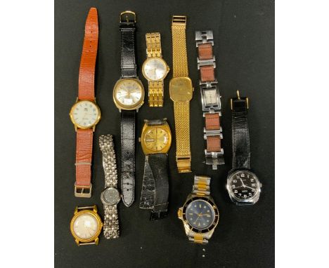 Watches - vintage Corvette automatic 25 jewel wristwatch, gold plated case, day date apertures;  others Poljot 22 jewel,  Pok