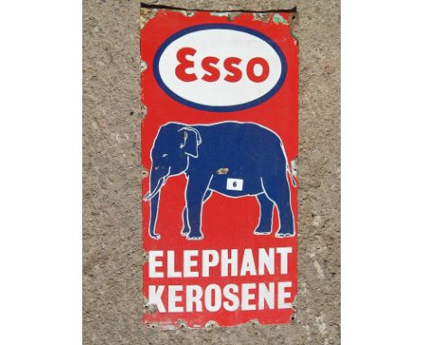 ENAMEL ESSO ELEPHANT KEROSENE INDIAN ADVERTISING SIGN