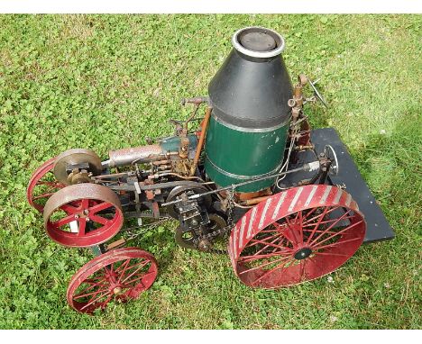 LIVE STEAM AGRICULTURAL ENGINE BELIEVED TO BE 2" VERTICAL BOILERED WESTINGHOUSE. OUT OF BOILER TICKET MUST BE TESTED BEFORE U