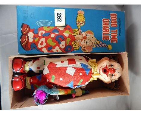 'GOOD TIME CHARLIE' BATTERY OPERATED AUTOMATON TOY MADE BY ALPS, JAPAN