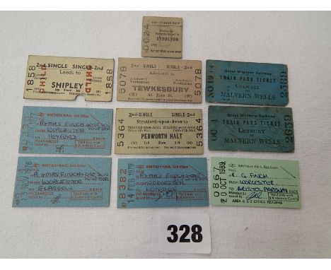 RAILWAY TICKETS INC. GWR TRAIN PASS TICKET LEDBURY, MALVERN WELLS, COLWALL, PEBWORTH, TEWKESBURY