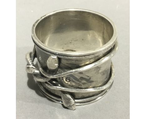 A Russian silver serviette ring