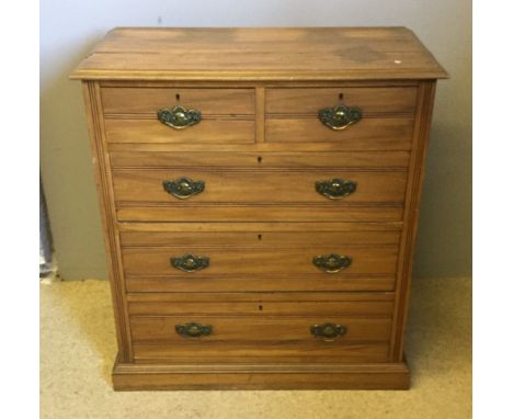 A Victorian satin walnut chest of drawers